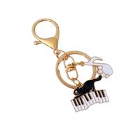 TENYELE Fashion Music Cats Keyholders Note Keychain Piano Keyrings Creative Bag Charm Handbag Lovers Gift Car Chain Note Keychain Handbag Piano Keyrings