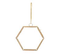 TENYELE Hexagonal Brass Hanging Photo Frame Double Side Glass For Pressed Flowers Plant And Artwork Display Wall Decors Decorative Art