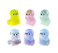 TENYELE Luminously Miniature Otters Figurine Creative Resins Sculptures Night Glowing Home Office Desk Accent Garden Decoration Sea Creature Desk Accessories