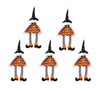 TENYELE Pack of 5 Witch Hat Wine Bags Wine Bottle Covers with Long Legs for Halloween Party Decoration Excellent Workmanships Bottle Cover