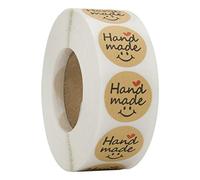 TENYELE Round Kraft Handmade Stickers 500pcs/roll Adhesive Packaging Decal Supplies Labels For Bakery Bread Love Smile Thankyou Stickers