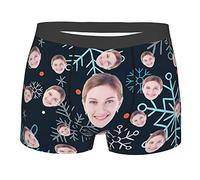 TENZHVXI Custom Face Boxers, Personalised Funny Face Boxers Briefs Personalised Mens Underpants Shorts Gifts for Valentine's Day, Christmas Day Gifts for Him Boyfriend