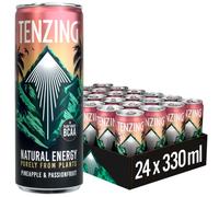 TENZING Natural Energy Drink, Plant Based, Vegan, & Gluten Free Drink, +BCAA, Pineapple & Passionfruit, 330ml (Pack of 24) - Packaging may vary