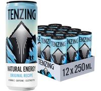 TENZING Natural Energy Drink, Plant Based, Vegan, & Gluten Free Drink, Original Recipe, 250ml (Pack of 12) - Packaging may vary