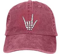 TENZKUIH I Love You Sign Language Gift Skeleton Hand Hallow Cowboy Hat Women Baseball Cap Men Hats Trucker Cap Black