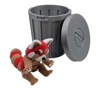 Teobase Articulated Red Panda - 3D Printed Flexible Fidget Sensory Toy with Trash Bin - Collectible Desk Toy & Gift