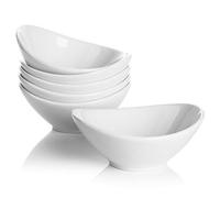 Teocera 5 Inch Porcelain Small Bowls Set, 6 Ounce small serving bowls for Dessert, Ice Cream, Snack, Dipping, Side Dishes, Microwave & Dishwasher Safe- White