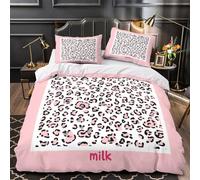 TEODLECDS leopard_pattern 3D Pattern Quilt Cover 3pcs 100% Microfibre Anti-Fade Zip modern_fashion_style Duvet Cover 2 Pillowcases Breathable Easy Care Bedding Boys Girls Single（140x200cm）