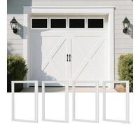 Teodute 4 Pcs Garage Door Windows, 21"×14" Replacement Vinyl Windows Inserts Kit with UV Resistant Resin Glass, Garage Door Windows Inserts for Exterior Garage Doors, Clear Design (Style2)