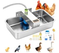 Teodute Automatic Chicken Waterer, 3 Gallon, 304 Stainless Steel Metal