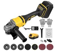 Teodute Cordless Angle Grinder 125mm, Mini Angle Grinder Tool with Batteries, 1500W Brushless Motor, 3 Speed Control, Max 30000RPM, Small Angle Grinder for Metal Surface Cutting, Polishing, Grinding