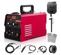 Teodute Gasless MIG Welder, 220V 200A Welding Machine, 3 in 1 MIG/ARC/TIG Inverter Welder Machine with Digital LED Dispaly, Come Flux Core Welding Wire and MIG Torch, for DIY Professional Use