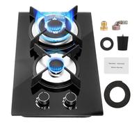 Teodute Kitchen Specific Indoor Gas Stove-2 Burner High Power Portable Hob, Natural Gas/LPG Cooktop, 5.5KW Total Power Output with Quick Ignition System for Home Kitchen Camping