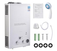 Teodute LPG Gas Water Heater 8L, 20kW Tankless Instant Water Heater with Shower Kit, Digital Display and Multi-Protection for Indoor Shower,Kitchenette,Laundry Room,Courtyards,Camping Outdoor Shower