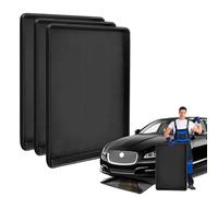 Teodute Pack of 3 Floor Mats for the Fridge, 90 x 60 cm, Large Size Fridge Mat, Versatile Drain Pan for Oil Change, Drip Tray, Black