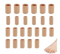 Teohhrn 24 Pack Gel Toe Protector Tubes Mixed Sizes 0.98 Inch Soft Silicone Toe Sleeves Corn Cushion Pads for Blisters Calluses Hammer Toes Finger Protection Black