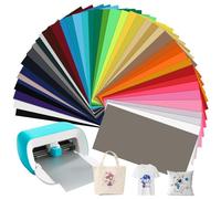 Teokantz 42 Sheets Smart Iron-On for Cricut Joy, 14 x 30.5 cm Plotter Film Textile, Heat Transfer Vinyl, Flex Film Plotter Textiles for Clothing, T-Shirts & More Fabrics, DIY Patterns