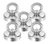 Teokantz 5 PCS Ø 32mm Neodymium Magnets, Strong Magnet 36KG/79LBS, Magnetic Hooks, Strong Magnets Heavy Duty