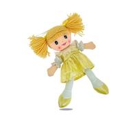 Teorema Carlotta Rag Doll with Colourful Embroidered Dress, Rag Doll with Wool Hair, Toy for Children, Height 30 cm