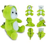 Teorema Giocattoli, Convertible Plush Toy 2 in 1 Bear and Dinosaur, Fluffy Doll for Newborns, Safe 0+ Months, Environmentally Friendly Baby Game, Gift Idea for Birth and Special