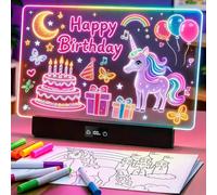 Teoryieer 16" Rechargeable LED Drawing Board for Kids, Glow Tablet Board | 8 Colors, 3 Dynamic Modes, 6 Brightness Levels, Neon Tracing Tablet with Stand & Markers, Birthday Gift for Girls Boys Teens