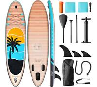 Teoryieer Inflatable Paddle Board 320cm, SUP Surfboard for Adults & Youth, Beginner Stand Up paddle Board, 6 Straps & Seat Mount, Non-Slip Deck, 300lbs Capacity, with Pump/Paddle/Backpack/Leash/Fin