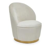 teos kids cream plush velvet swivel tub chair with gold base