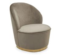 teos kids mink plush velvet swivel tub chair with gold base