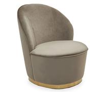 teos mink plush velvet swivel tub chair with gold base
