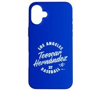 Teoscar Hernández Los Angeles Baseball Vintage Cursive MLBPA Case for iPhone 16 Plus
