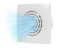 TEOV 100mm Exhaust Fan, 4 Inch 100m³/H Ceiling Ventilation Fan with Time Delay and Humidity Sensing Function, Backflow Flap, for Bathroom Toilet Kitchen