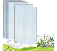 TEOV Polycarbonate Greenhouse Sheets 10Pcs 150x60.5 cm, 4mm Polycarbonate Roofing Sheets, Twin-Wall Transparent Polycarbonate Panels for Greenhouse Garden
