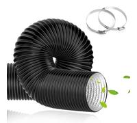 TEOV Ventilation Ducting 150mm x 3m, Aluminium PVC Flexible Duct with 2 Stainless Steel Duct Clamps for Mobile Air Conditioning, Exhaust Air Fan, Exhaust Hood, Ventilation System