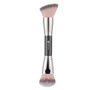 TEOYALL Dual-Ended Brush, Flat Angled Foundation Domed Bronzer Blush Brush | Buff foundation for flawless base. Sweep bronzer or blush for natural color. Soft synthetic, no streak, no shedding