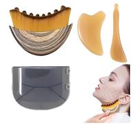 TEOZBLU Face Brush for Lymphatic Massage with Beauty Plate and Beauty Stick, Contour Brush, Lymphatic Drainage Brush Face, Lymphatic Brushes Face, Dry Brushing Face Device, Pack of 3