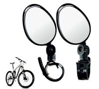 TEOZBLU Pack of 2 Bicycle Rear View Mirrors, 360° Rotatable Bicycle Mirror, Foldable, HD Bicycle Rear View Mirror, Wide Angle Shockproof Rear View Mirror, Suitable for Bicycles and Electric Bicycles
