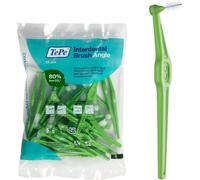 TePe Interdental Brush Angle, Angled Dental Brush for Teeth Cleaning, Pack of 25, 0.8 mm, Large Gaps, Green, Size 5