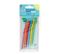 TePe Angle Interdental Brushes Mixed Pack / Samples of Every Size / Easy and simple interspace cleaning with long handle and angled neck / 2 x 6 brushes
