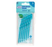 TePe Angle Blue Interdental Brushes (0.6mm - Size 3) / Easy and simple interspace cleaning with long handle and angled neck / 2 x 6 brushes