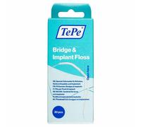 TePe Bridge and Implant Floss for Dental Implants Bridges and Braces Dental Flossers 30 Pieces