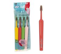 TePe Colour Compact Toothbrush, Extra Soft, 4pcs, toothbrush for older kids and adults with a small brush head, ensures gentle cleaning with extra soft filaments