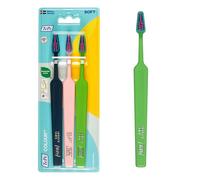 TePe Colour Toothbrush, Soft, Mixed pack, 3pcs, soft bristle toothbrush with precise and gentle cleaning, soft toothbrush for adults and older children