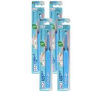 TEPE Compact Single Tuft Brush for Precision Cleaning of Difficult Areas, Such as Braces, Gum line and implants - 1 x TEPE Compact Brush (Pack of 4)