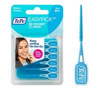 TePe Dental Floss Picks, Tooth Picks Flossers, Floss Sticks, EasyPicks M/L, Blue, 12 Pk