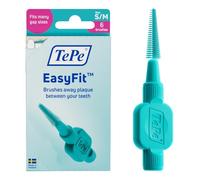 TePe EasyFit, Conical Interdental Brush, Turquoise, S/M, 6pcs | Conical shape to fit many gap sizes, Effective clean between the teeth, Small to medium gaps