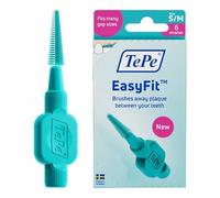 TePe EasyFit, Turquoise, S/M, 6pcs, Plaque Removal, efficient Clean Between The Teeth, Small to Medium Gaps