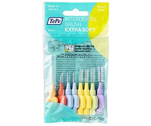 TePe Extra Soft interdental brushes - Gentle cleaning of interdental spaces - 2 x 8 brushes of various diameters - One color per diameter
