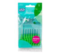 TePe Green 0.8mm Interdental Brush (C-115260) - Plastic-Coated Wire, Ergonomic Handle, 8-Pack for Between-Tooth Cleaning