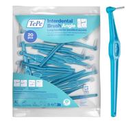 TePe Interdental Brush Angle, Blue, 0.6mm/ISO 3, 20pcs | Plaque remover, Easy and effective cleaning between teeth, Brush for small gaps