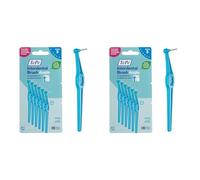 TePe Interdental Brush Angle, Blue, 0.6mm/ISO 3, 6pcs, Plaque Remover, Easy and efficient Cleaning Between Teeth, Tooth Floss for Small Gaps, Carton Pack (Pack of 2)